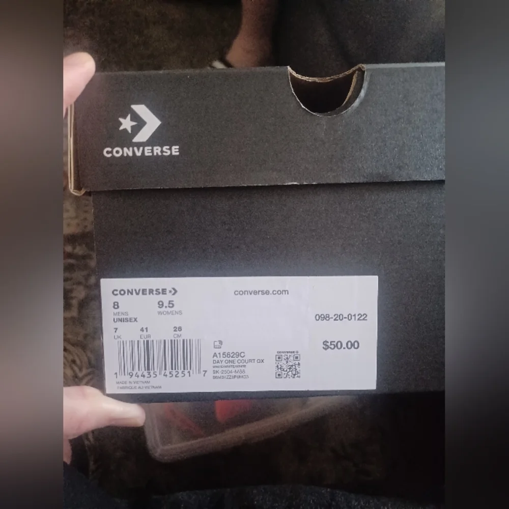 Mens Converse Day One Court Shoes Size 9.5 Triple White Sneakers BNIB - Picture 6 of 6